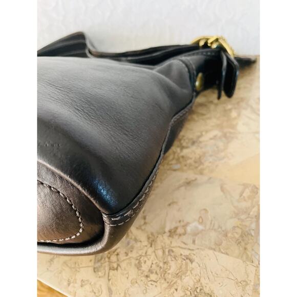 Vtg Coach Bleecker black Leather Slim Small mini duffle Shoulder Bag 11429 - Picture 7 of 9